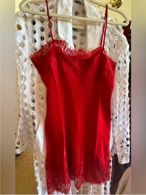 Gold Hawk Luxurious Silk Mini Cami Dress In Ruby Silk Lace, NWT, L 
$159 $250